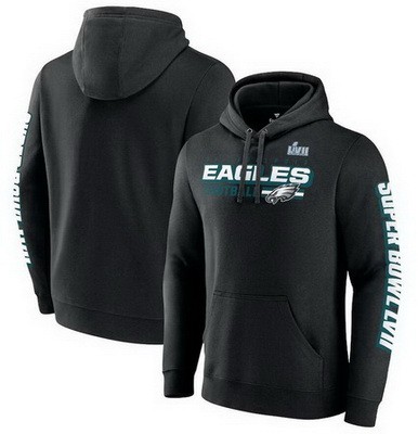 Men's Philadelphia Eagles Black Printed Pullover Hoodie 302522