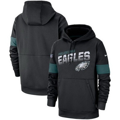 Men's Philadelphia Eagles Black Sideline Arch Jersey Performance Pullover Hoodie