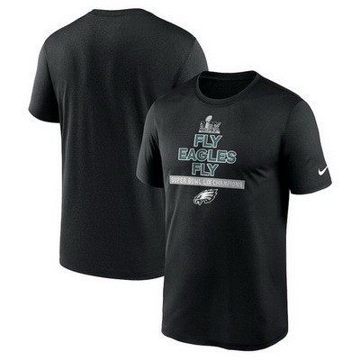 Men's Philadelphia Eagles Black Super Bowl LIX Champions Fly Eagles Fly T Shirt