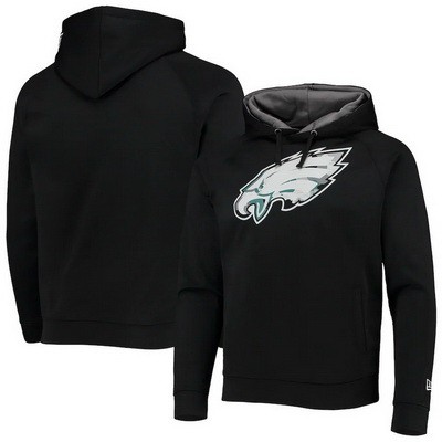 Men's Philadelphia Eagles Black Training Collection Raglan Pullover Hoodie