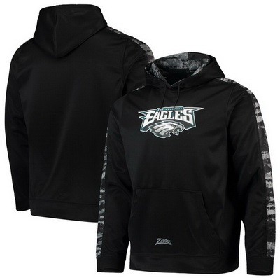 Men's Philadelphia Eagles Black Zubaz Tonal Oxide Pullover Hoodie
