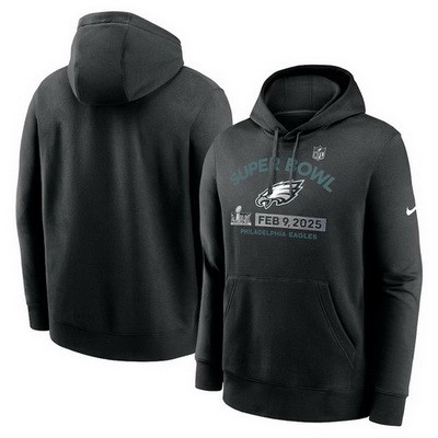 Men's Philadelphia Eagles Charcoal Super Bowl LIX Fleece Pullover Hoodie