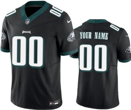 Men's Philadelphia Eagles Customized Limited Black FUSE Vapor Jersey