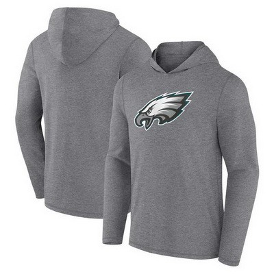 Men's Philadelphia Eagles Gray Primary Logo Long Sleeve T Shirt Hoodie