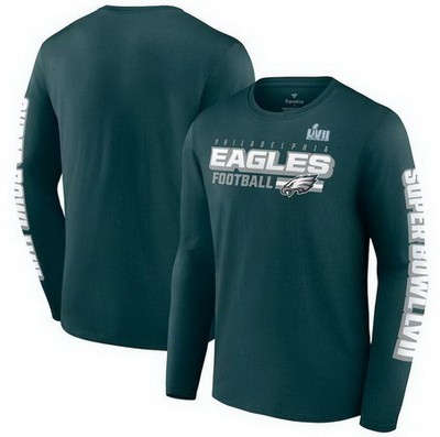 Men's Philadelphia Eagles Green Printed Long T Shirt 302398