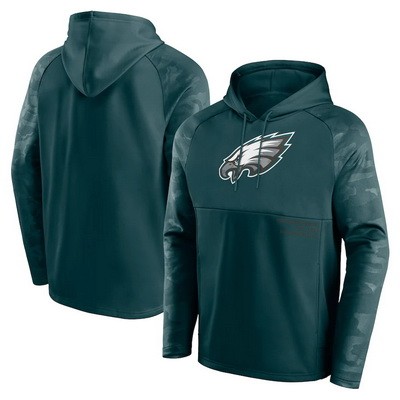 Men's Philadelphia Eagles Green Shade Defender Raglan Pullover Hoodie