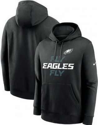 Men's Philadelphia Eagles Nike Black Fly Eagles Fly Club Fleece Pullover Hoodie