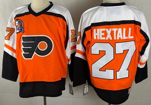 Men's Philadelphia Flyers #27 Ron Hextall Orange Throwback Jersey