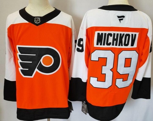 Men's Philadelphia Flyers #39 Matvei Michkov Orange Fanatics Authentic Jersey