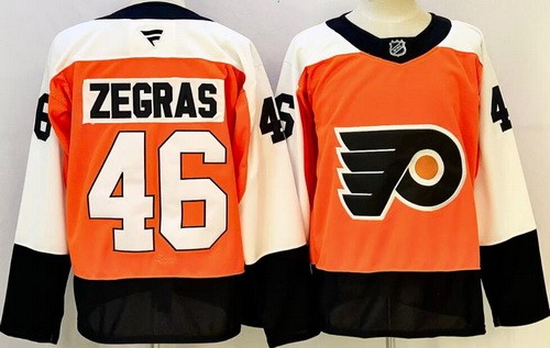 Men's Philadelphia Flyers #46 Trevor Zegras Orange Authentic Jersey