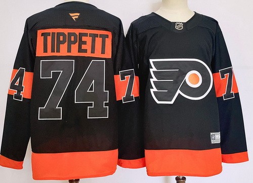 Men's Philadelphia Flyers #74 Owen Tippett Black Authentic Jersey