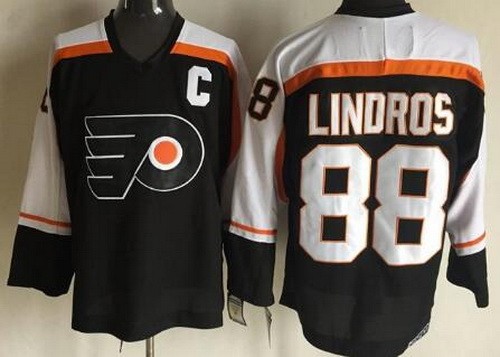 Men's Philadelphia Flyers #88 Eric Lindros Black Throwback Jersey
