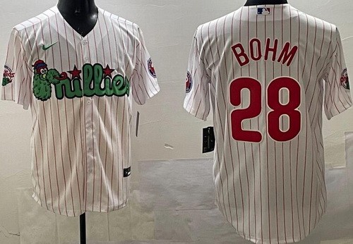 Men's Philadelphia Phillies #28 Alec Bohm White Fashion Cool Base Jersey