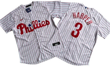Men's Philadelphia Phillies #3 Bryce Harper White Cool Base Jersey