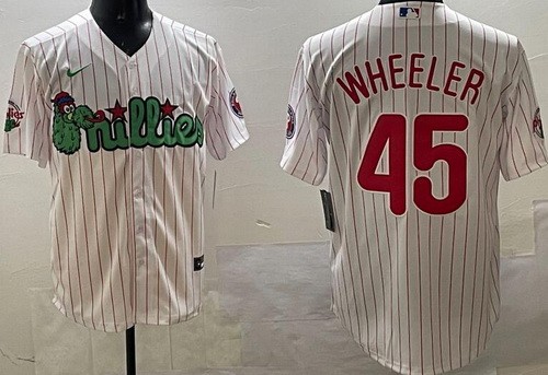 Men's Philadelphia Phillies #45 Zack Wheeler White Fashion Cool Base Jersey