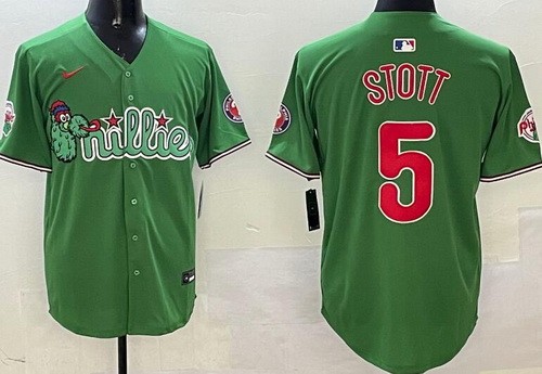 Men's Philadelphia Phillies #5 Bryson Stott Green Fashion Cool Base Jersey
