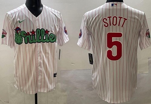 Men's Philadelphia Phillies #5 Bryson Stott White Fashion Cool Base Jersey