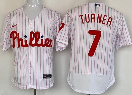 Men's Philadelphia Phillies #7 Trea Turner White Authentic Jersey