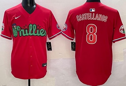 Men's Philadelphia Phillies #8 Nick Castellanos Red Fashion Limited Jersey