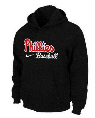 Men's Philadelphia Phillies Black Printed Pullover Hoodie