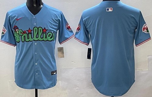 Men's Philadelphia Phillies Blank Light Blue Fashion Limited Jersey