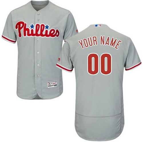 Men's Philadelphia Phillies Customized Gray FlexBase Jersey