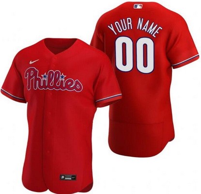 Men's Philadelphia Phillies Customized Red Authentic Jersey