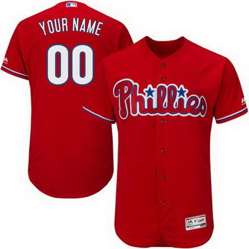 Men's Philadelphia Phillies Customized Red FlexBase Jersey