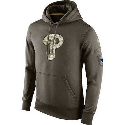 Men's Philadelphia Phillies Green Salute To Service Printed Pullover Hoodie