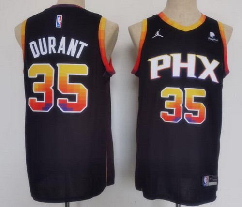 Men's Phoenix Suns #35 Kevin Durant Black Statement Icon Sponsor Swingman Jersey