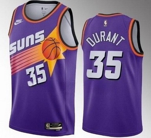 Men's Phoenix Suns #35 Kevin Durant Purple 2022 Classic Icon Heat Press Jersey