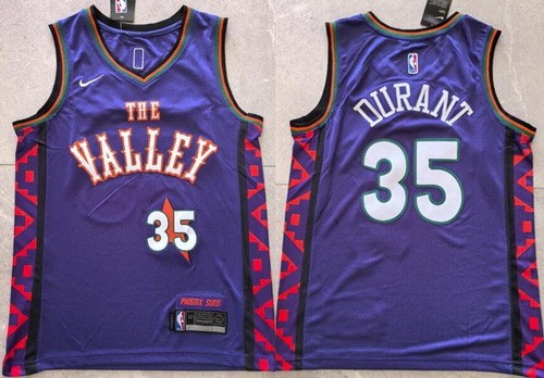 Men's Phoenix Suns #35 Kevin Durant Purple 2024 City Swingman Jersey