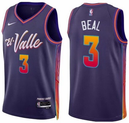 Men's Phoenix Suns #3 Bradley Beal Purple 2023 City Icon Heat Press Jersey