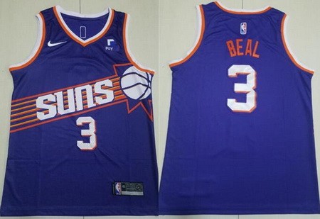 Men's Phoenix Suns #3 Bradley Beal Purple Icon Sponsor Swingman Jersey