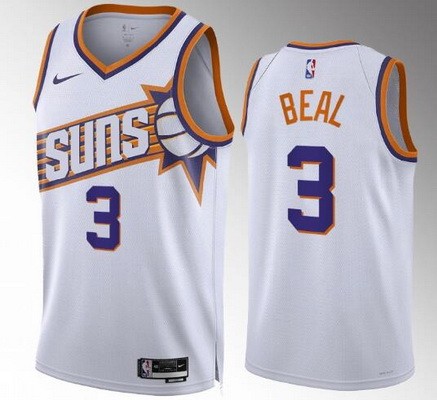 Men's Phoenix Suns #3 Bradley Beal White 2023 Icon Heat Press Jersey