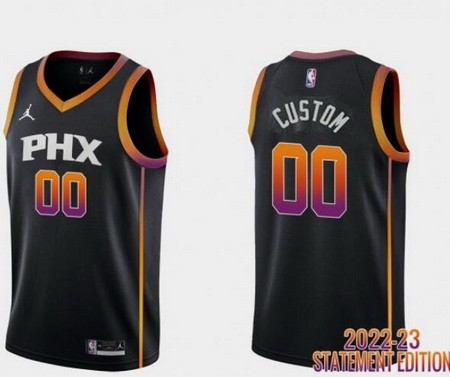 Men's Phoenix Suns Custom Black 2022 Statement Icon Hot Press Jersey