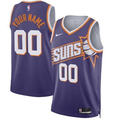 Men's Phoenix Suns Custom Purple 2023 Icon Heat Press Jersey