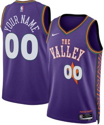 Men's Phoenix Suns Custom Purple 2024 City Heat Press Jersey