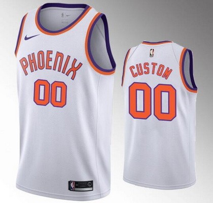 Men's Phoenix Suns Custom White Classic Icon Hot Press Jersey