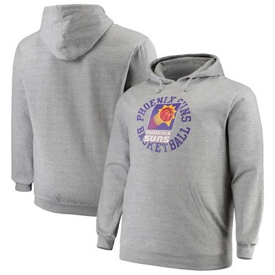 Men's Phoenix Suns Heathered Gray Throwback Logo Pullover Hoodie