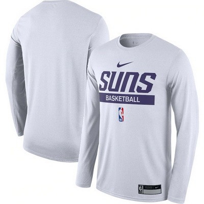Men's Phoenix Suns White 2022 Legend On Court Practice Performance Long Sleeve T Shirt