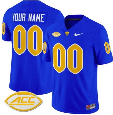 Men's Pittsburgh Panthers Custom Blue FUSE College Football Jersey