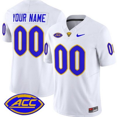 Men's Pittsburgh Panthers Custom White FUSE College Football Jersey