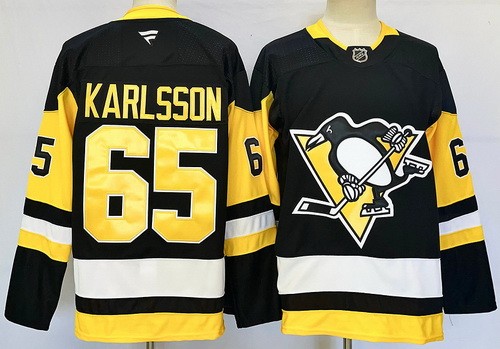 Men's Pittsburgh Penguins #65 Erik Karlsson Black Authentic Jersey