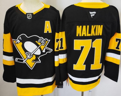 Men's Pittsburgh Penguins #71 Evgeni Malkin Black Authentic Jersey