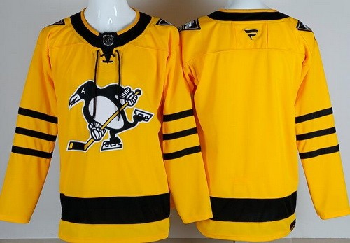 Men's Pittsburgh Penguins Blank Yellow Alternate Authentic Jersey