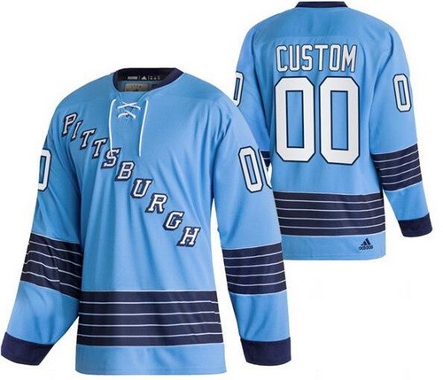 Men's Pittsburgh Penguins Customized 2022 Blue Classics Authentic Jersey