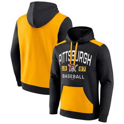 Men's Pittsburgh Pirates Black Yellow Chip In Pullover Hoodie