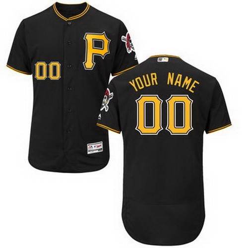 Men's Pittsburgh Pirates Customized Black FlexBase Jersey