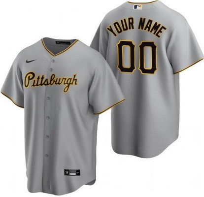 Men's Pittsburgh Pirates Customized Gray Cool Base Jersey